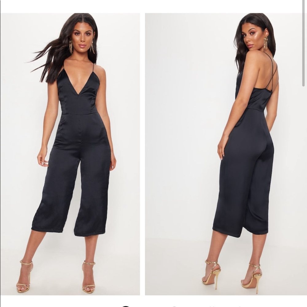 Silky black romper